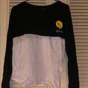 Two-Tone “Good Vibes” Long Sleeve Shirt